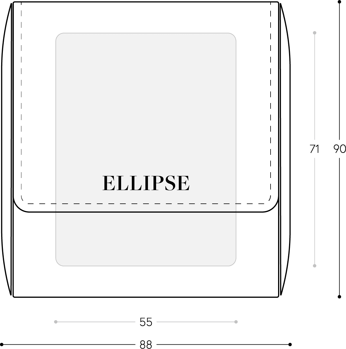 Delve into the intricacies of our luxury watch rolls with this comprehensive front elevation depiction. This technical drawing offers a close look at the watch roll's frontal view, unveiling the meticulous design that combines form and function seamlessly. It showcases not only the elegant exterior case but also provides a visual representation of the interior cushion's precise dimensions.
The attention to detail in this illustration mirrors our dedication to craftsmanship, ensuring your cherished timepieces find a secure and stylish sanctuary. As a connoisseur of fine watches or a thoughtful gift-giver, you'll appreciate the commitment to quality evident in every aspect of our luxury watch rolls.
Experience the epitome of watch storage excellence and explore the perfect match for your valuable watches. Immerse yourself in a world of precision, sophistication, and protection that our luxury watch rolls offer.